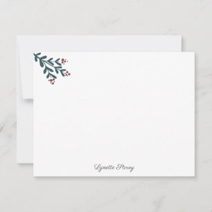 Carte De Correspondance Illustration de baies modernes Élégant Noël
