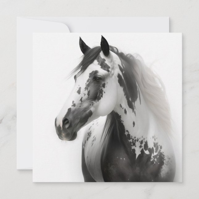 Carte De Correspondance Illustration de cheval (Devant)