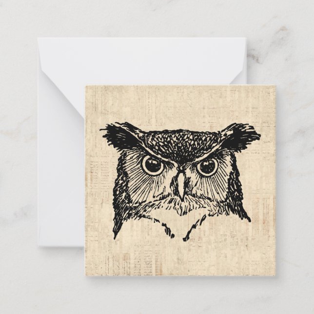 Carte De Correspondance Illustration de l'art des chouettes (Devant)