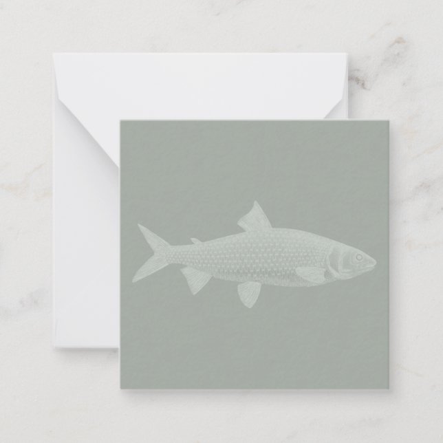 Carte De Correspondance Illustration de poisson antique COULEUR PERSONNALI (Devant)