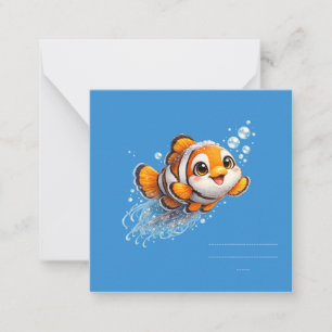 Carte De Correspondance Illustration de poisson clown heureux Vie marine t