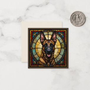 Carte De Correspondance Illustration de style Malinois belge en verre vern