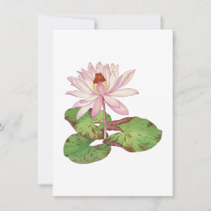 Carte De Correspondance Illustration Lotus, ukiyo japonais vintage e art