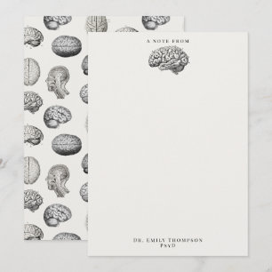 Carte De Correspondance Illustrations d'anatomie cérébrale Biologie Psycho