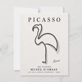 Carte De Correspondance Impression de flamant rose de Picasso | Art minima