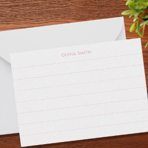 Carte De Correspondance Index minimaliste rose moderne Monogramme
