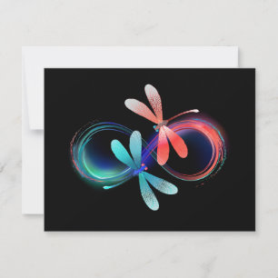 Carte De Correspondance Infini avec des libellules lumineuses