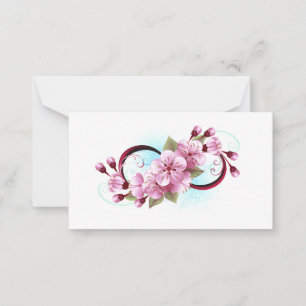 Carte De Correspondance Infinité avec les fleurs Sakura