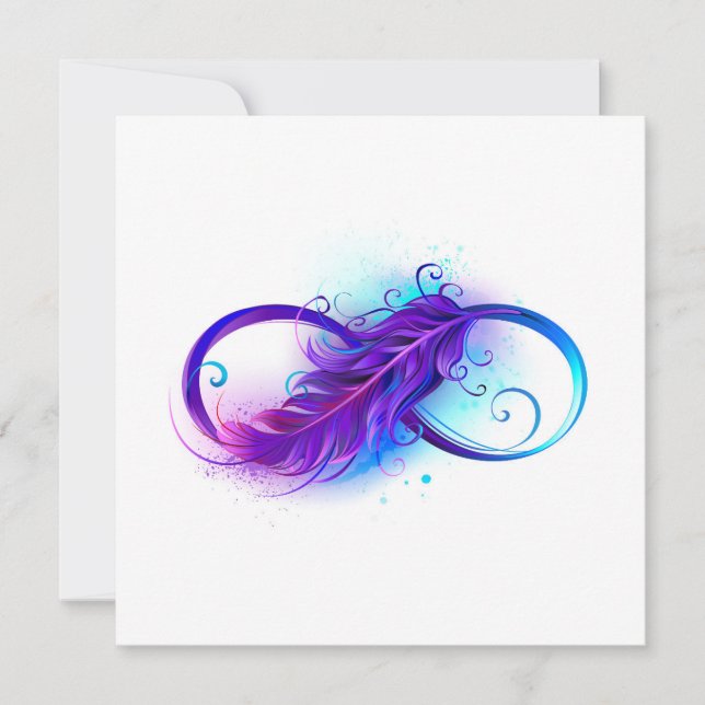 Carte De Correspondance Infinity with purple feather (Devant)