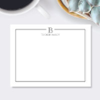 Initiale de monogramme gris avec double bordure pr