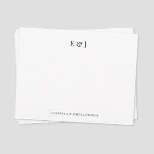 Carte De Correspondance Initiales de couple élégantes personnalisées