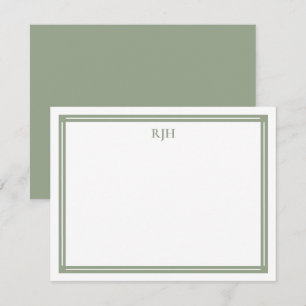 Carte De Correspondance Initiales de monogramme personnalisées avec bordur
