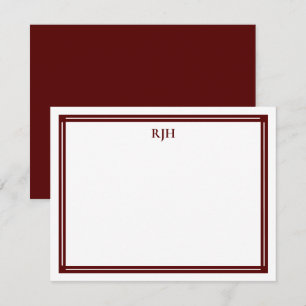 Carte De Correspondance Initiales de monogramme personnalisées avec bordur