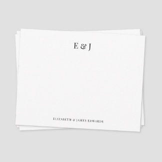 Carte De Correspondance Initiales en couple classique élégantes personnali
