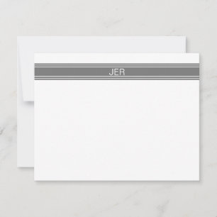 Carte De Correspondance Initiales Monogrammes Classiques Modernes Gris Sim