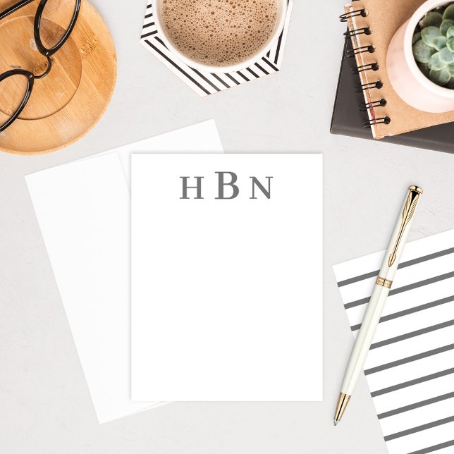 Carte De Correspondance Initiales monographiques personnalisées au charbon (Créateur téléchargé)