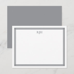 Carte De Correspondance Initiales monographiques personnalisées avec bordu