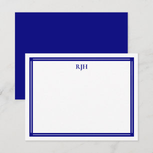 Carte De Correspondance Initiales monographiques personnalisées avec bordu