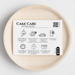 Carte De Correspondance Instructions Cake Care Code Qr Ajouter votre logo
