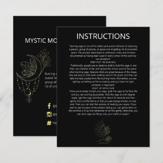 Carte De Correspondance Instructions pour le nettoyage de la lune mystique