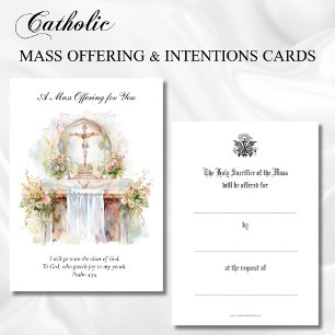Carte De Correspondance Intentions de messe de souvenir de l'Église cathol