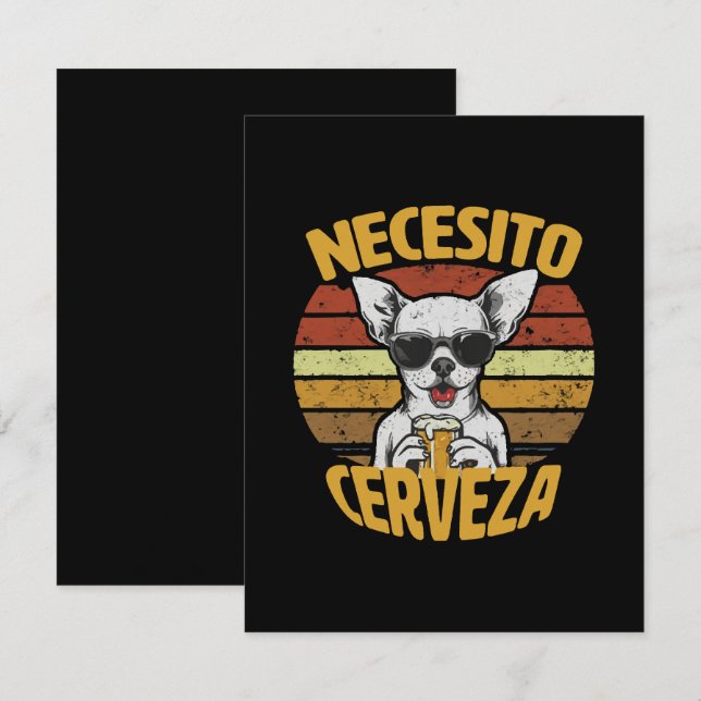 CARTE DE CORRESPONDANCE J'AI BESOIN D'UNE BIÈRE CHIHUAHUA CUTE (Devant / Derrière)