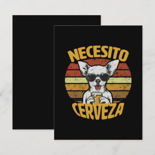 CARTE DE CORRESPONDANCE J'AI BESOIN D'UNE BIÈRE CHIHUAHUA CUTE