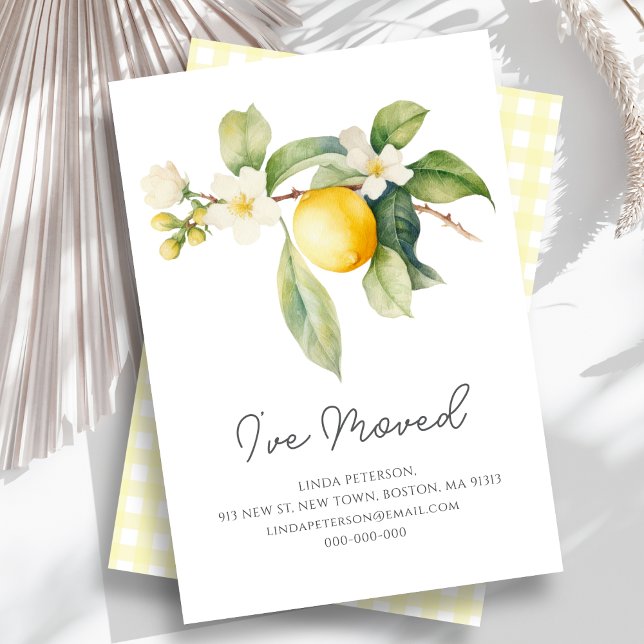 Carte De Correspondance J'ai déménagé | Lemon Blossom Nouvelle adresse (Créateur téléchargé)
