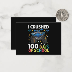 Carte De Correspondance J'ai écrasé 100 jours de camion monstre garçons de