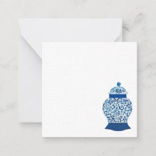 Carte De Correspondance Jar de gingembre bleu et blanc