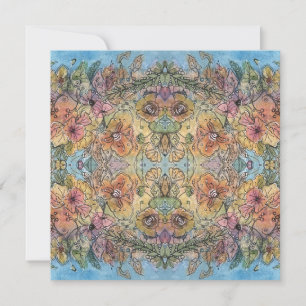 Carte De Correspondance Jardin à fleurs chic de Whimsical aquarelle peintu
