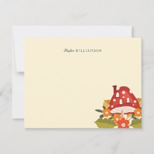 Carte De Correspondance Jardin aux fées d'automne Cute Feuilles de champig