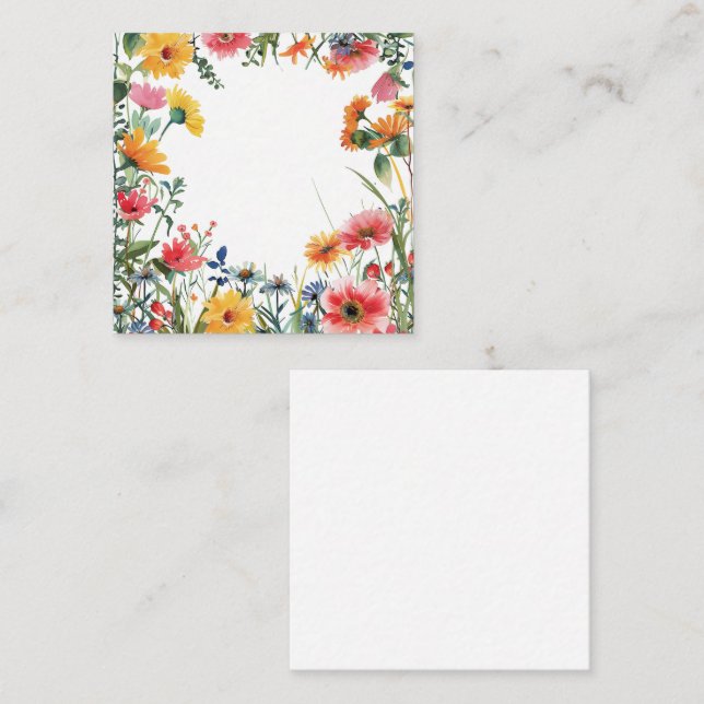 Carte De Correspondance Jardin de fleurs d'eau vive (Devant / Derrière)
