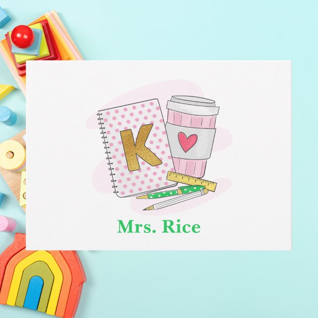 Carte De Correspondance Jardin d'enfants enseignant préppie Carnet café (Créateur téléchargé)
