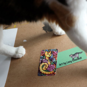 Carte De Correspondance Jardin Orange Tabby Chat