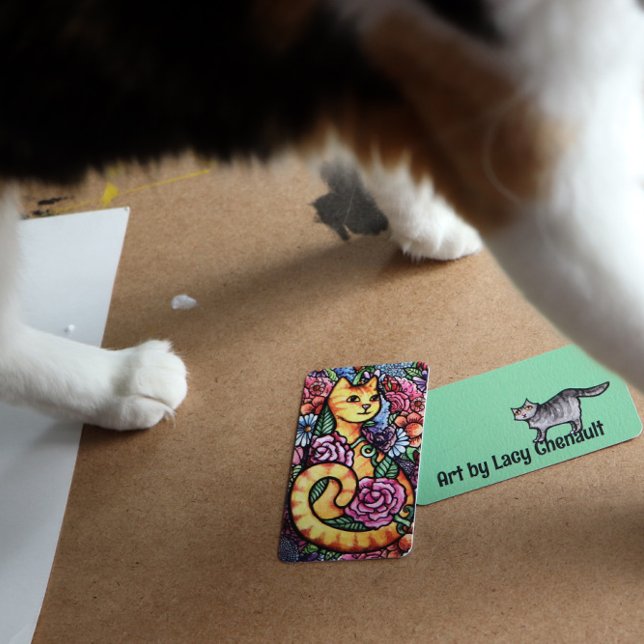 Carte De Correspondance Jardin Orange Tabby Chat (Créateur téléchargé)