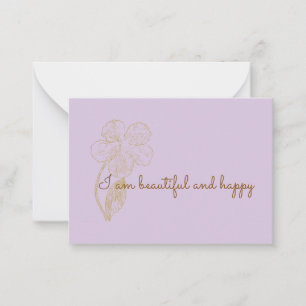 Carte De Correspondance Je suis belle et heureuse affirmation positive