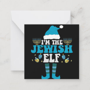 Carte De Correspondance Je suis le cadeau de Hanukkah drôle elfe juif Meno