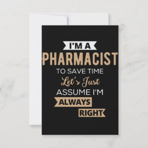 Carte De Correspondance Je suis pharmacien pour gagner du temps Supposons