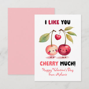 Carte De Correspondance Je t'aime beaucoup Cerise Classe Saint-Valentin