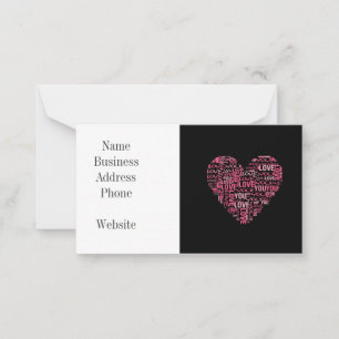Carte De Correspondance Je t'aime cadeau de Saint-Valentin de coeur de