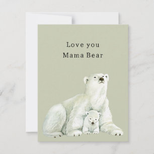 Carte De Correspondance Je t'aime maman ours