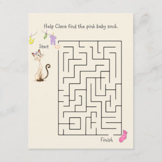 Carte De Correspondance Jeu de labyrinthe de révélation du sexe / Aidez Cl
