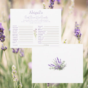 Carte De Correspondance Jeu de mots mêlés pour une baby shower de mariage