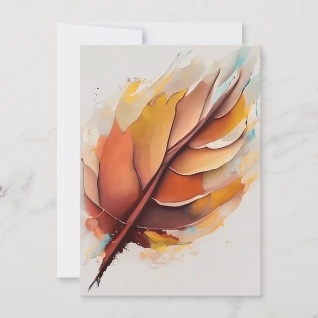 Carte De Correspondance Jeu De Peintures Feuilles Modernes Abstraites, Feu (Devant)