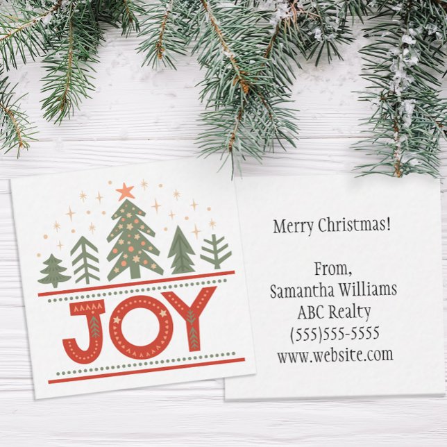 Carte De Correspondance Joie de Noël de Client Bohème Férié (Christmas Customer Pop By Notecard)