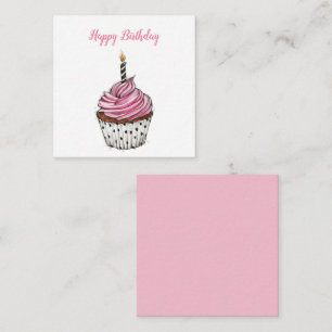 Carte De Correspondance Joli anniversaire Cupcake Vintage