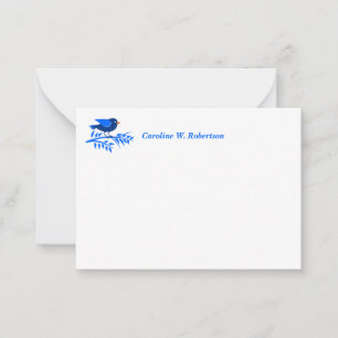 Carte De Correspondance Joli Blue Bird Nature Custom Option Merci