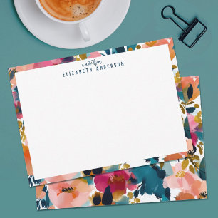 Carte De Correspondance Joli cadre floral à l'aquarelle botanique