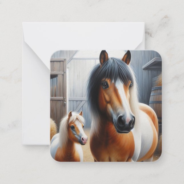 Carte De Correspondance Joli Cheval et Pony (Devant)